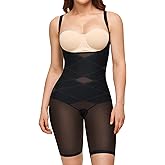 Nebility Women's Full Body Shapewear Bodysuit - Open Bust Shapewear Tummy Control Faja Body Shaper Seamless Girdle