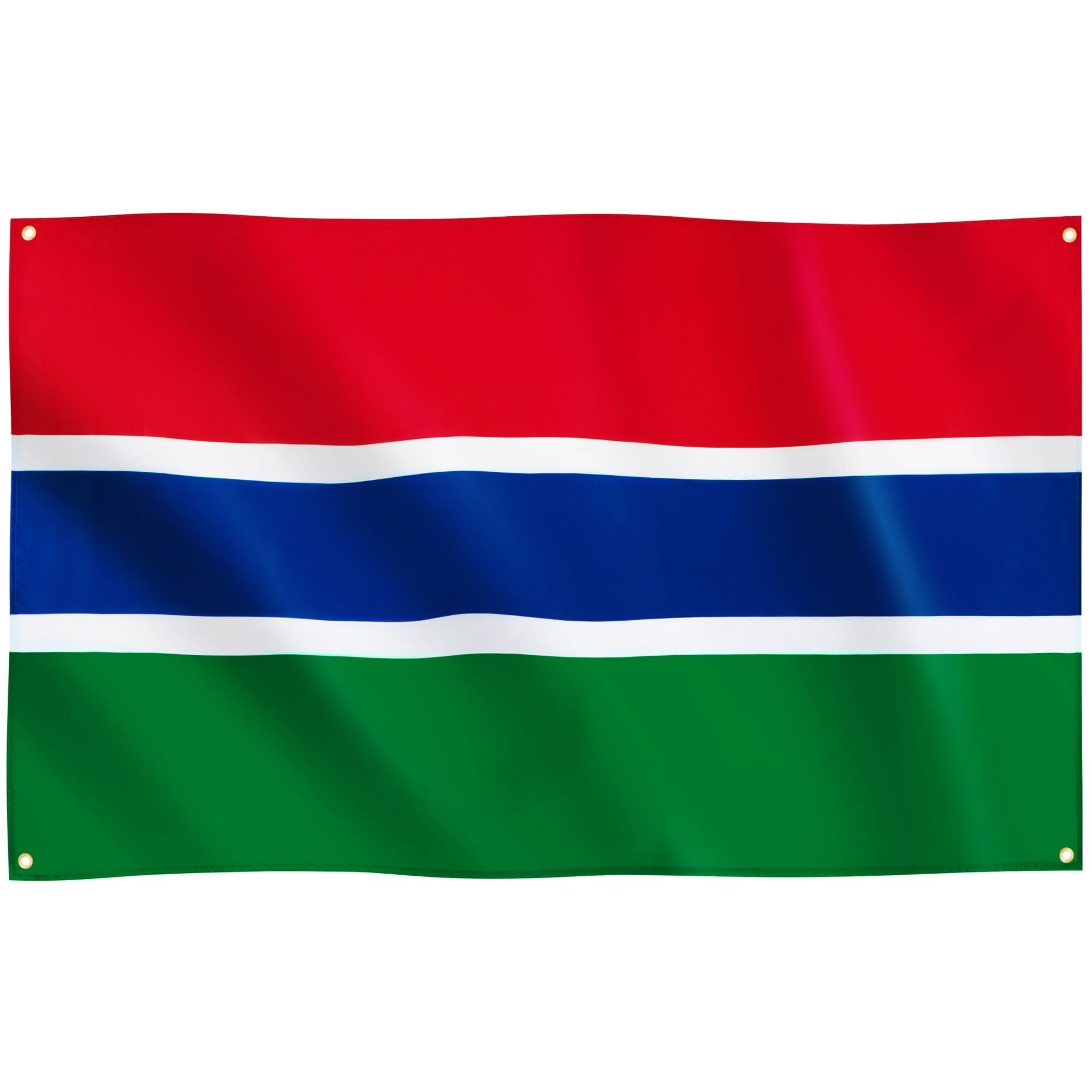 Runesol The Gambia Flag, 91x152cm, 3ft x 5ft, 4 Grommets, Eyelet In Every Corner, Gambian Republic Flag, Premium Flags, Inside, Outside, Vivid Colours — image 1