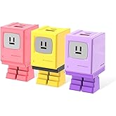 Aolcev for iPhone Charger Fast Charging 2 in 1 USB A USB C Charger Block 3PCS Robot 30W Type C Fast Charging Blocks for iPhone 17 16 15 14 iPad Cute USB C Adapter for Galaxy S25 S24 Pink+Purple+Yellow