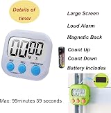 Kyzistn Digital Kitchen Timer 6 Pack Magnetic Countdown with Loud Alarm view 3