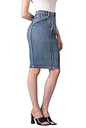 Lexi Women's Super Comfy Stretch Denim Skirt