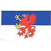 AZ FLAG - Pomerania Flag - 3x5 Ft - 100D Polyester Pommern Banner with Two Metal Grommets - Fade Resistant - Vivid Colors - 3' x 5' Feet - 150x90 Cm