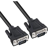 DTECH DB9 9 Pin Serial Cable 6ft Male to Male RS232 Straight Through