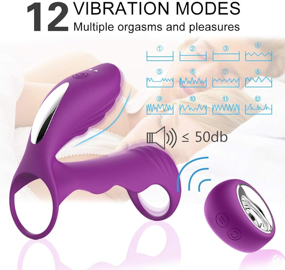 POLP Anillo pene Sexual Hombre Anillo vibrador pene Control Remoto ...