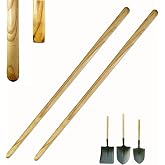 2 PCS 46.5in Wooden Shovel Handle Replacement (118cm) Solid Ash Wood | 1-1/2" Diameter for Snow Shovel Garden Rake Long Handle Shovels Garden Tool