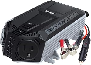 Energizer 500 Watts Power Inverter w/ 48 Watts USB Ports, Modified Sine Wave Car Inverter, DC to AC Converter with Dual 110 Volts AC Outlets and 4 USB Ports 2.4A ea - METLab Approved Under UL Std 458