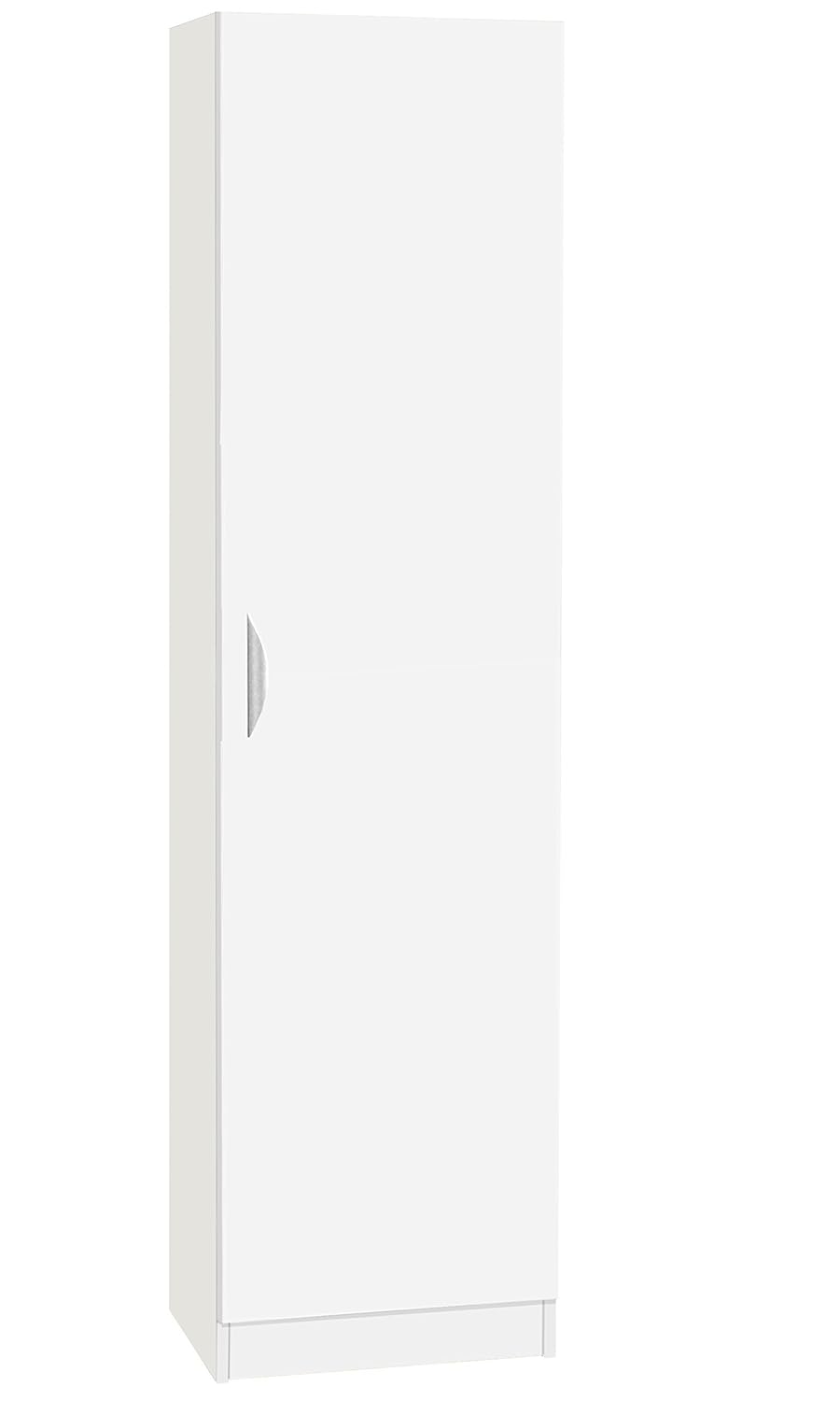 HC48INWH White Tall Narrow Cupboard Bedroom Bookcase With Door Home