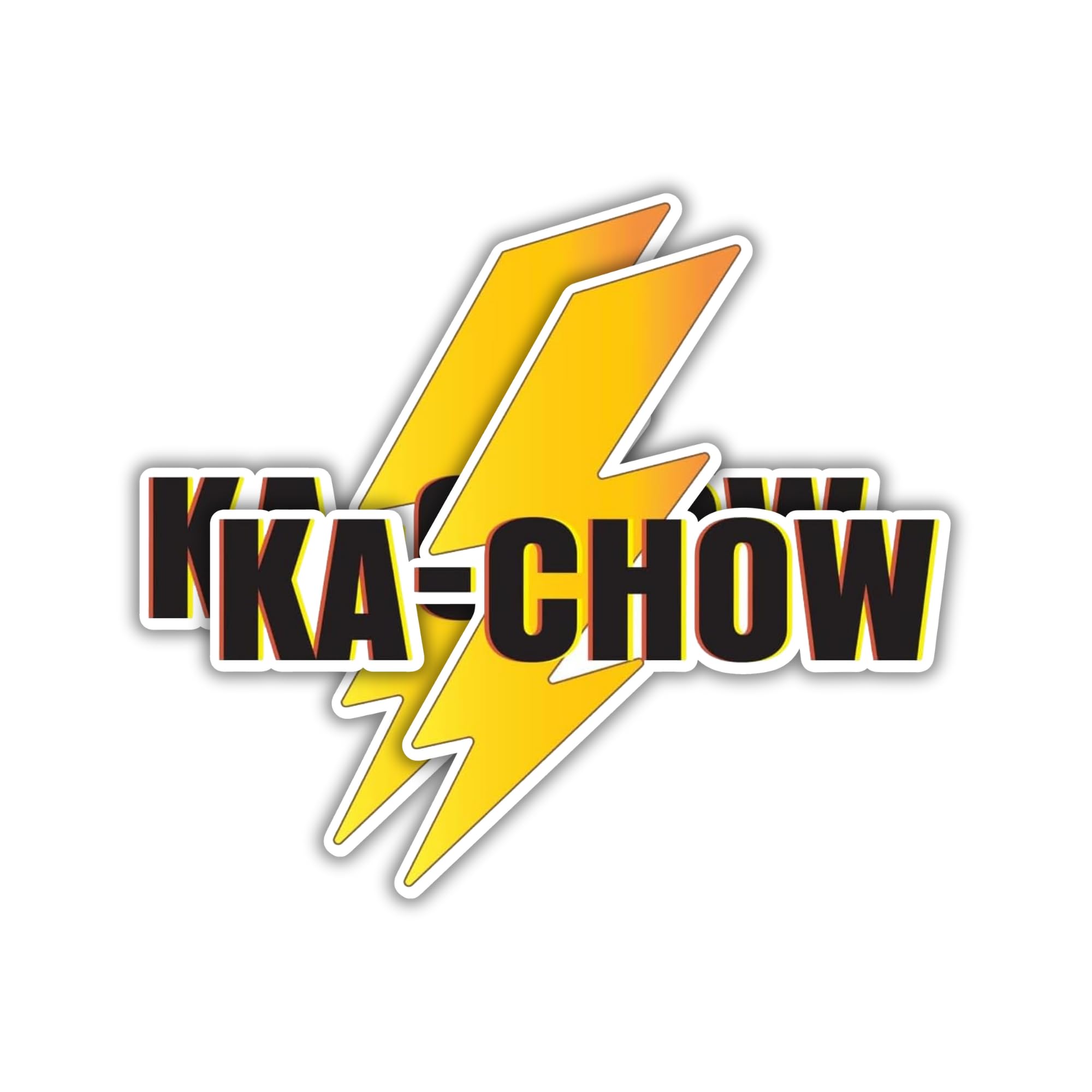 Photo 1 of (Pack of 2) Ka-Chow Lightning Bolt Logo Vinyl Sticker, 5x4.4 Inches, Waterproof Decal for Laptop | Windows | Tablet | Car | Truck | Water Bottle