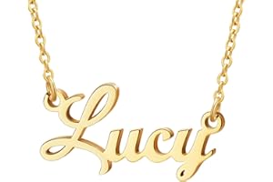 Ldurian Valentine's Day Gift Custom Name Necklace, Personalized Name Plate Pendant Necklace Pre Gifts, Charm Necklaces Jewelry for Birthday Anniversary