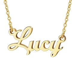 Ldurian Custom Name Necklace, Lucy Name Plate