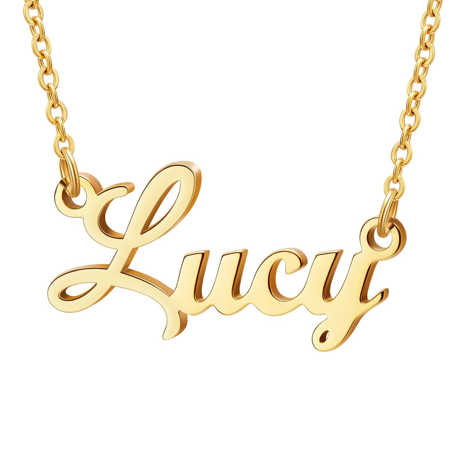 Ldurian Custom Name Necklace, Lucy Name Plate