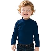 ZUEMET Toddler Boy Turtleneck T-Shirt Baby Boys Thermal Long Sleeve Shirt Cotton Tee Tops Size 18M-5T