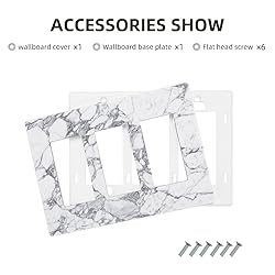 White Gray Marble 3 Gang Triple Rocker/Decora Light