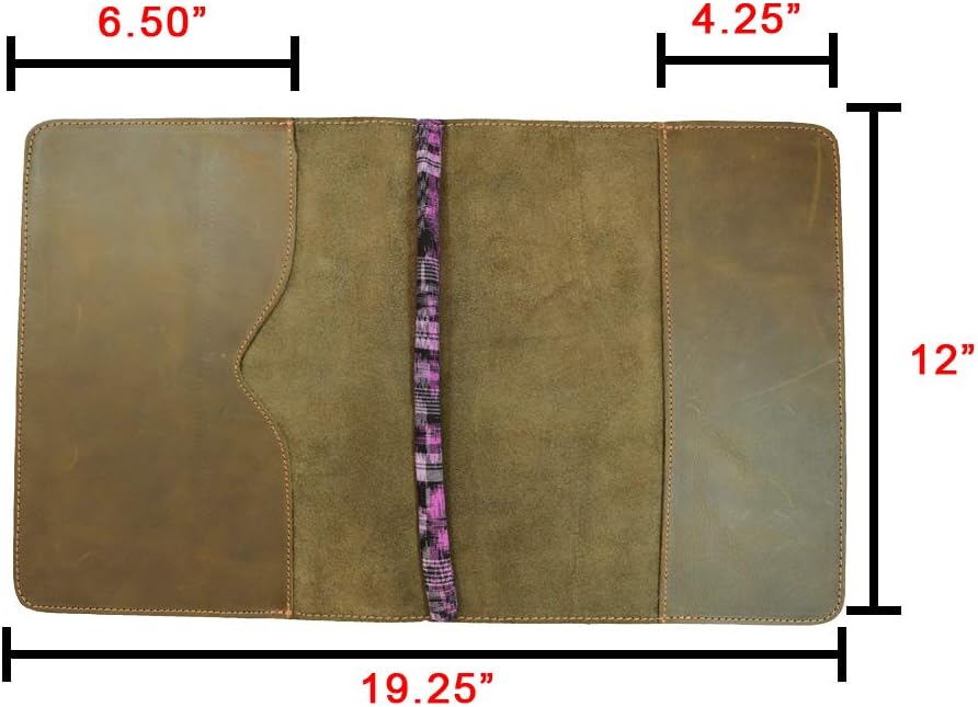 Hide & Drink, Rustic Leather Journal Cover (8.5 x 11 in.) / Refillable Moleskine Cahier XXL Handmade : Dark Jade : Office Products