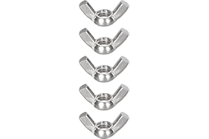 uxcell 5/16"-18 Wing Nut 5 Pcs, 304 Stainless Steel Butterfly Wing Nuts Fasteners Parts Hand Twist Tighten Wing Nuts for Mach