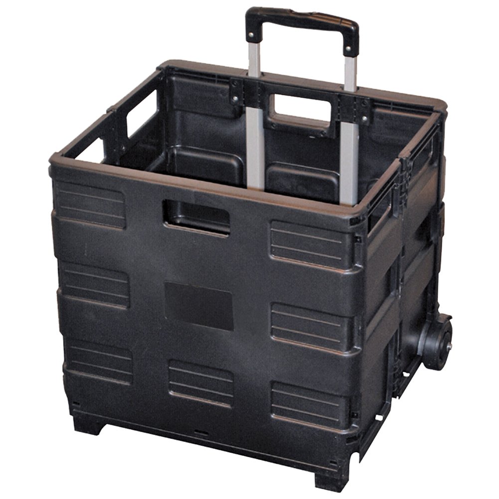 Easy Crate Rolling Foldable Plastic Crate with Telescopic Handle and 3in. Wheels Buy Online in