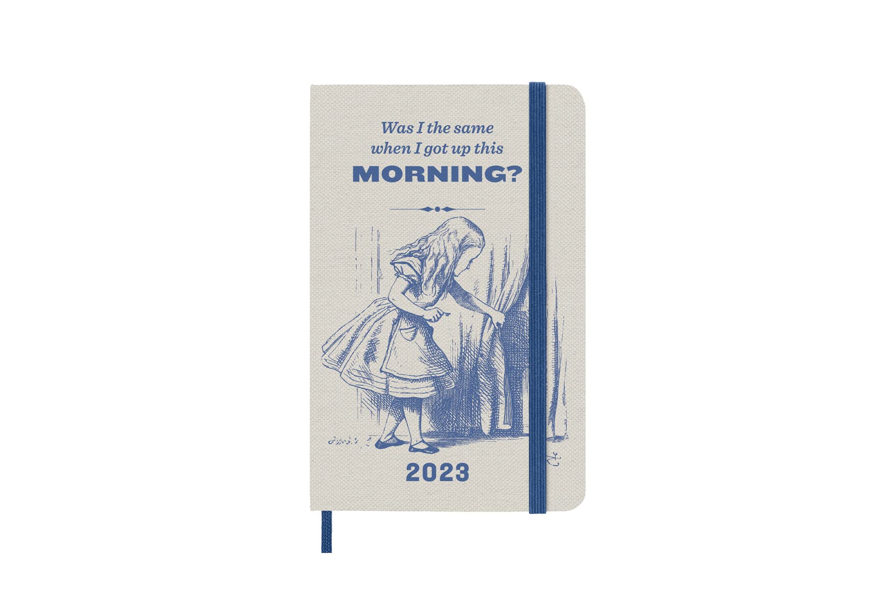 Moleskine Weekly Planner 2023, 12-Month Diary, Limited Edition Alice In Wonderland, Weekly Planner with Hard Cover and Elastic Closure, Pocket Size 9 x 14 cm, Colour Blue