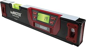 Calculated Industries 7205 AccuMASTER 10” Digital Level | Precision Aluminum Frame | Neodymium Magnets in Base | Bright LCD Display & Bubble Vial | Measures Degree,%, In/Ft