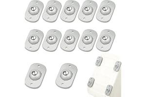 TRVL FIELDER Appliance Slider for Kitchen Appliances, Self Adhesive Mini Caster Wheels, 360° Swivel Universal Wheel Roller Casters, Sticky Pulley for Trash Can, Storage Box, Small Furniture (Grey - 12 PCS)