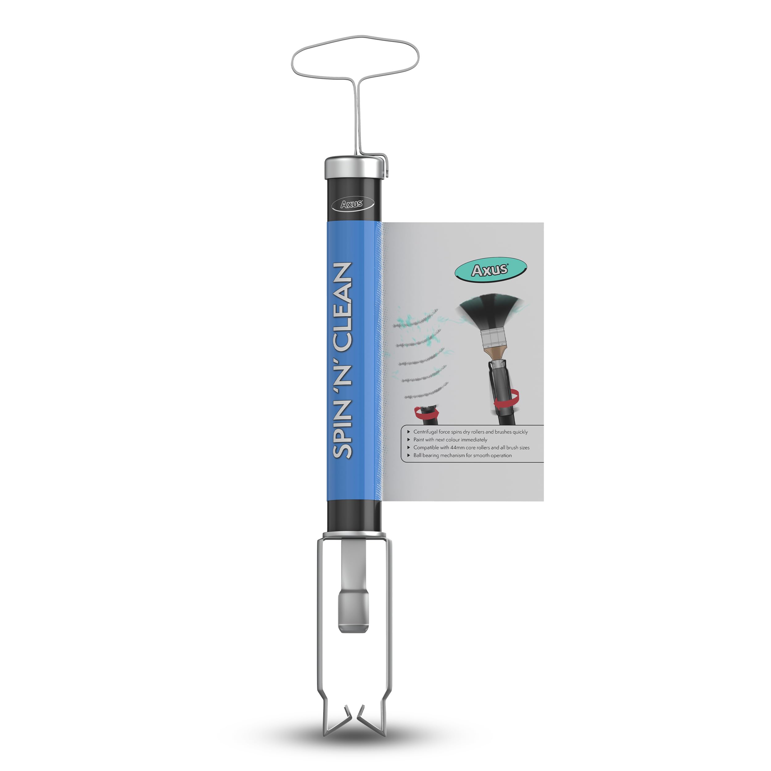 Axus Décor AXU/SNC Spin 'N' Clean Brush and Roller Cleaner, Black, For 1.75" (44mm) core rollers & all size brushes
