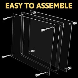 Qunclay 3 Pack Floating Acrylic Album Frames for