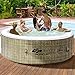 Goplus 4-6 Person Outdoor Spa Inflatable Hot Tub for Portable Jets Bubble Massage Relaxing w/Accessories Set (6-Person, Coffee)