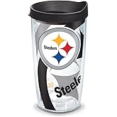 Tervis NFL Pittsburgh Steelers - Genuine Made in USA Double Walled Insulated Tumbler Travel Cup Keeps Drinks Cold & Hot, 16oz, Classic