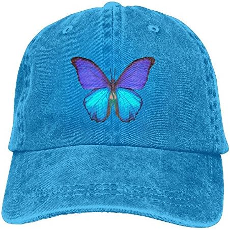 Cotton Baseball Cap Framed Butterfly Blue Morpho Didius Peru