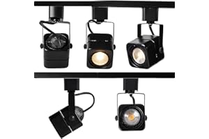 EAGLOD 10W H Track Light Heads, Dimmable LED Track Lighting Heads for Accent Retail Artwork, Linear Track Light H Type 3000K Warm White 120V 24° Angle Halo Type CRI90+(6 Pack) (Black 4000K)
