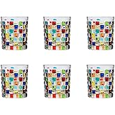 AlifordGlass Set of 6 or 5 Hand-painted Colorful Glass Tumblers, Drinking Glassware, Cocktail Glasses for Iced Coffee Juice Tea Beverage Milk Wine With Artistic Design