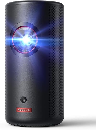 NEBULA Capsule 3 Laser GTV Beamer, 300 ANSI Lumen, 1080p Mini Smart TV Beamer mit WLAN, Mobiler Outdoor, Dolby Digital, Laserprojektor, Autofokus, 120-Zoll Bild, 2,5 Stunden Integrierter Akku