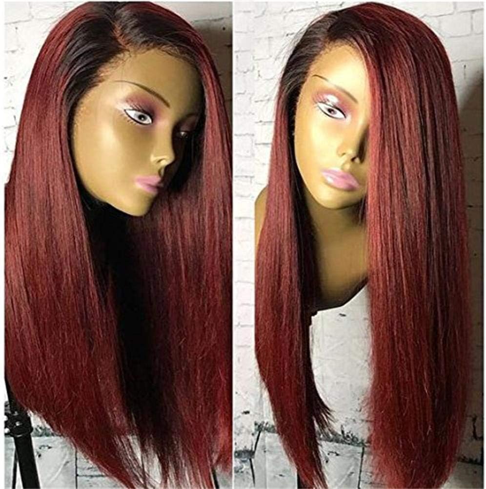 360 Lace Front Wig Human Hair Ombre 360 Lace Frontal Wig Pre Plucked with Baby Hair 150% Density Silky Straight Human Hair Wigs for white women 360 Lace Wig Pre Plucked Bleached Knots Red 1B/99J 16"