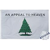 Bradford An Appeal to Heaven Flag 3x5 feet Outdoor, Double Sided 3 Ply Polyester Pine Tree Liberty Tree Flags, American Liberty Tree Flag with Brass Grommets