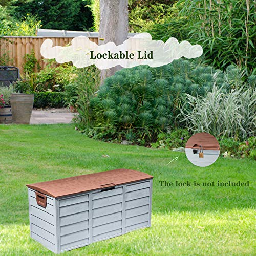 image for Tiptiper Deck Box, 79 Gallon Deck Storage Box Outdoor with Lockable Li
