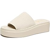Athlefit Women's Slip On Platform Sandals Comfortable Open Toe Summer Flatform Slide Sandals