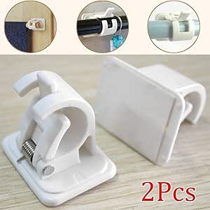 N- Soporte adhesivo para barra de cortina, para colgar cortinas