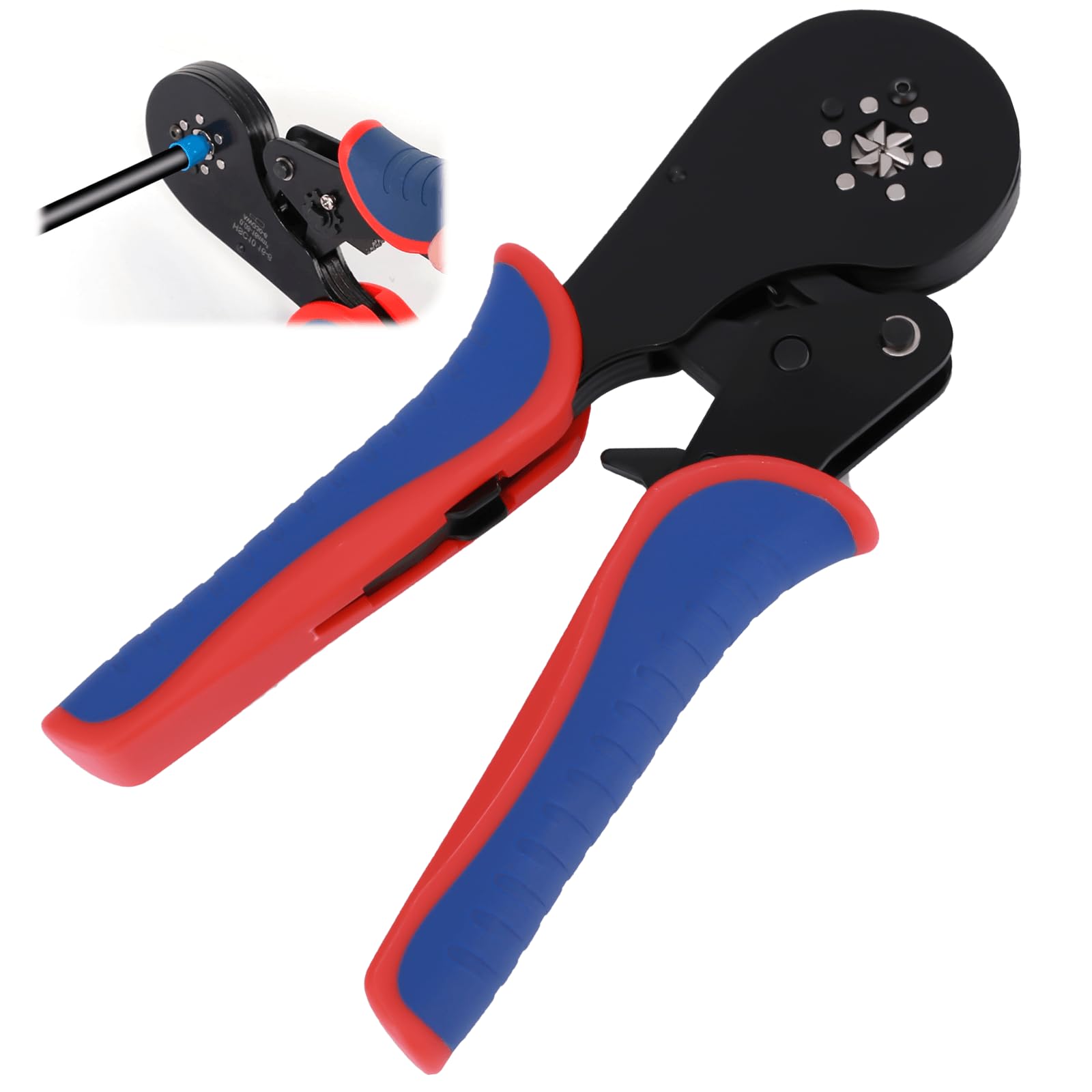 Crimping Plier Set, Crimping Pliers for 0.08-16mm², 30-5AWG, 16mm² & 10mm² Adjustable Ratchet Bootlace Cables Crimp Tools, Electrical Cable Lug Pliers Kit for Industrial & DIY