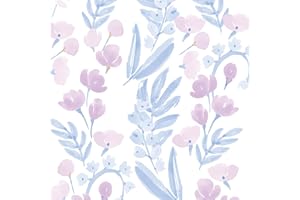 DULEIXUFHEE Peel and Stick Wallpaper Floral Purple Wall Paper Self-Adhesive Modern Contact Paper Removable for Bathroom Bedro