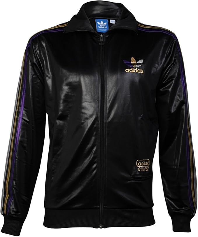 purple and gold adidas tracksuit