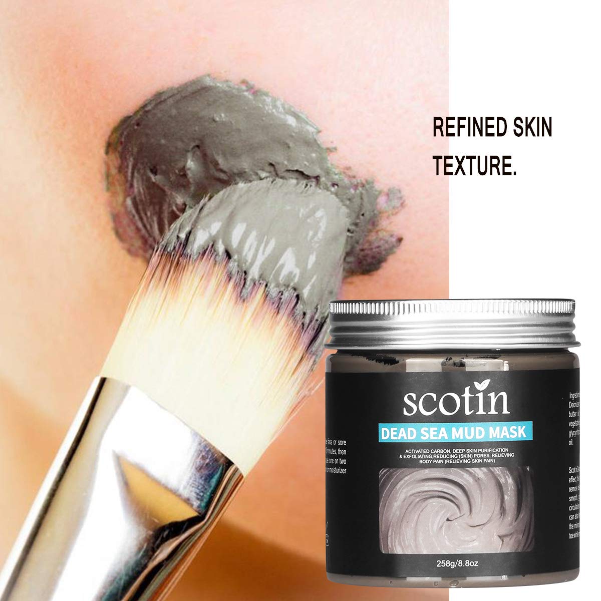 Pure Natural Dead Sea Mud Mask for Face and Body,Purifying Face Mask for Acne, Blackheads. Facial Pore Minimizer, Reducer & Pores Cleanser Treatment