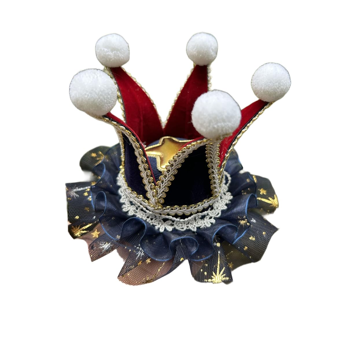 BPURB Women Circus Clown Hat Men Jester Mini Top Hat Lolita Headband Halloween Cosplay Costume for Carnival Christmas Party