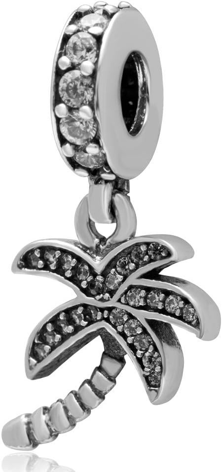 Coconut Tree Charms Pendant Authentic 925 Sterling Silver Palm Dangle Charms Summer Charm