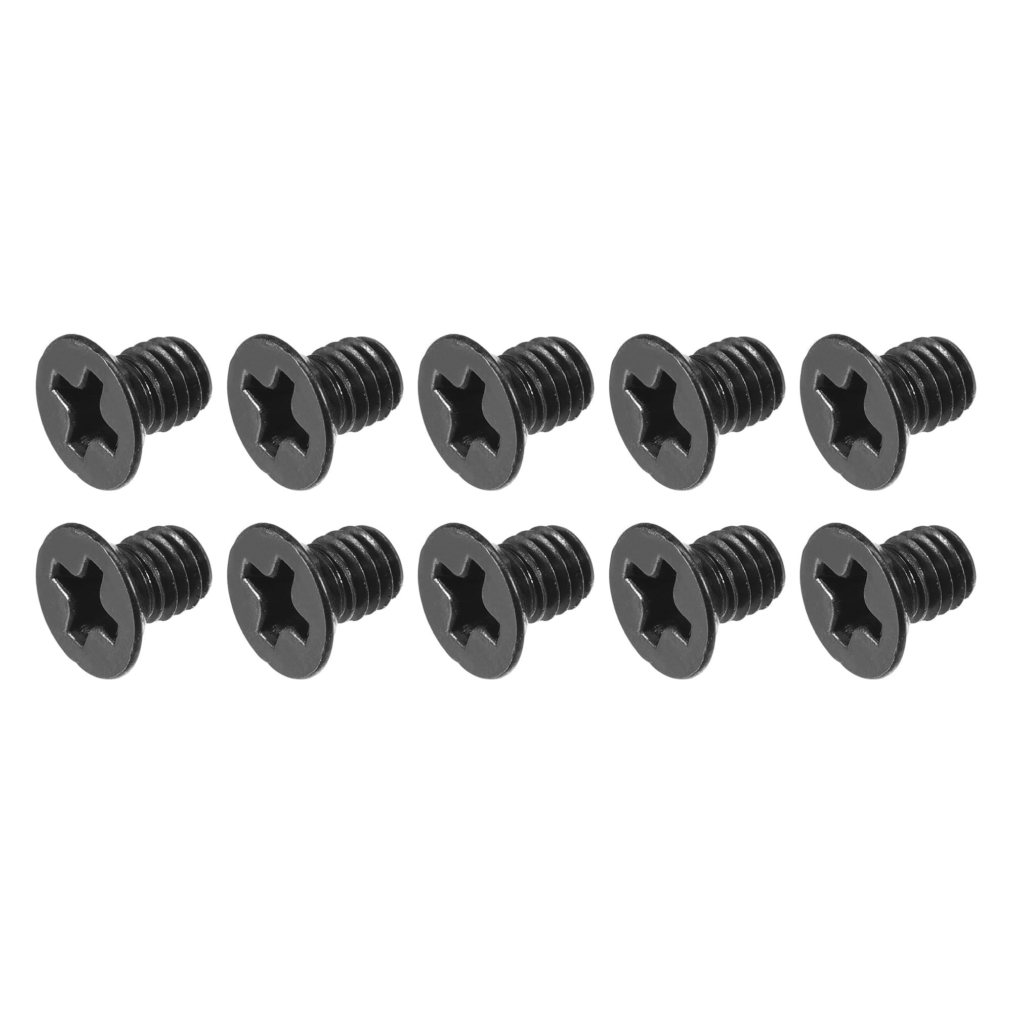 METALLIXITY Phillips Flat Head Screws (M4 x 6mm) 150Pcs, Carbon Steel Machine Screws - for Glasses Watch and Other Small Electronics, Black — image 1