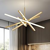 Modern Sputnik Chandelier Ceiling 82W LED Gold Pendant Light Embedded Mount Chandeliers Dining Room Light Fixtures Over Table