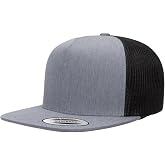Yupoong 5-Panel YP Classic Trucker Cap | High Profile Flat Visor Snapback | Structured Crown, Hard Buckram, Plastic Snap Closure, Flat Bill, Reinforced Stitching, Bulk Packs Available
