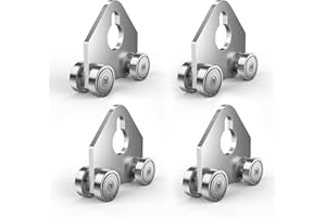 EASGIU 4 Wheel Trolley Assembly Roller Trolley - Use with 1-5/8" Wide and All 1-5/8" or Taller Strut Channel (Silver-4 Pack)