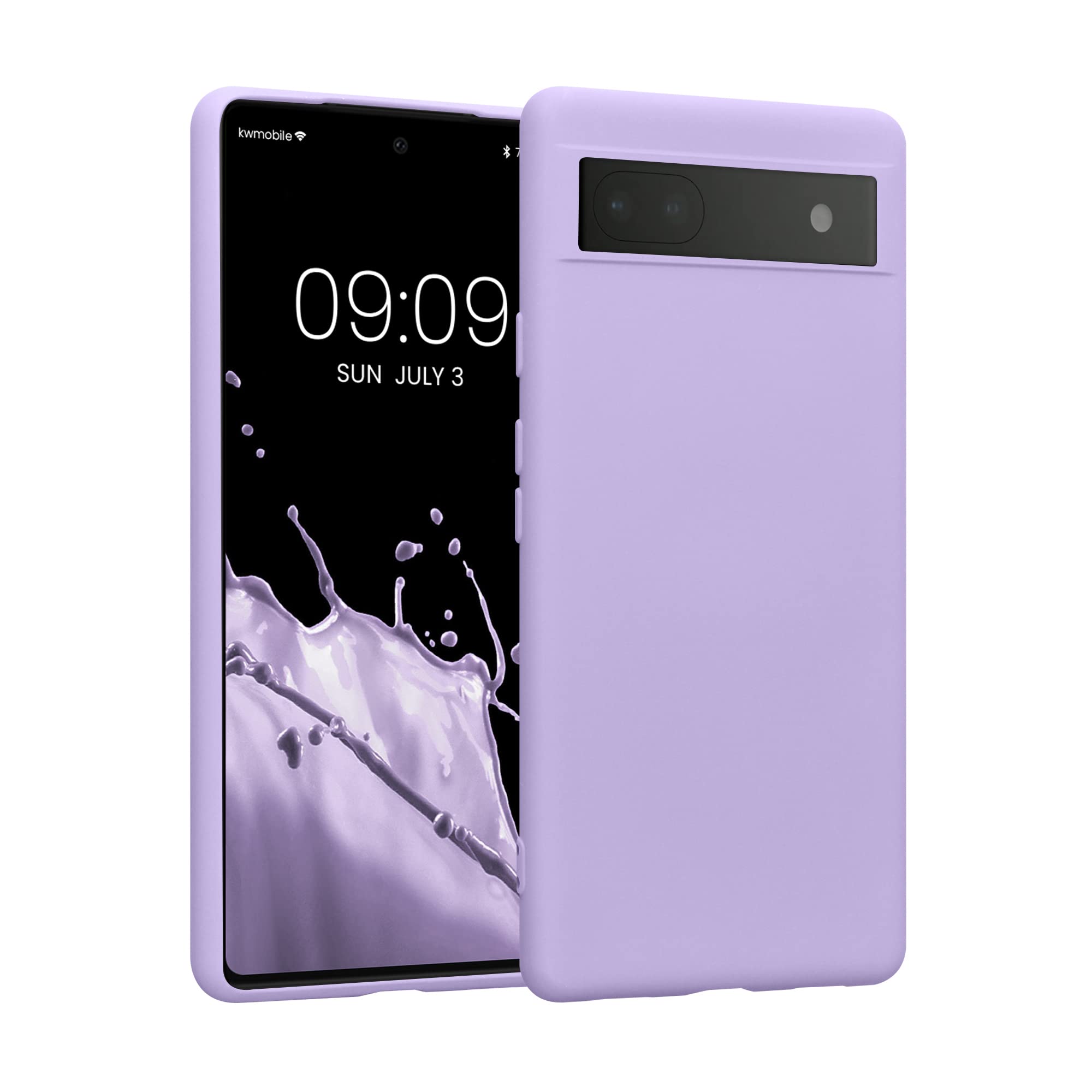 kwmobile Case Compatible with Google Pixel 6a Case - Slim Protective TPU Silicone Phone Cover - Lavender