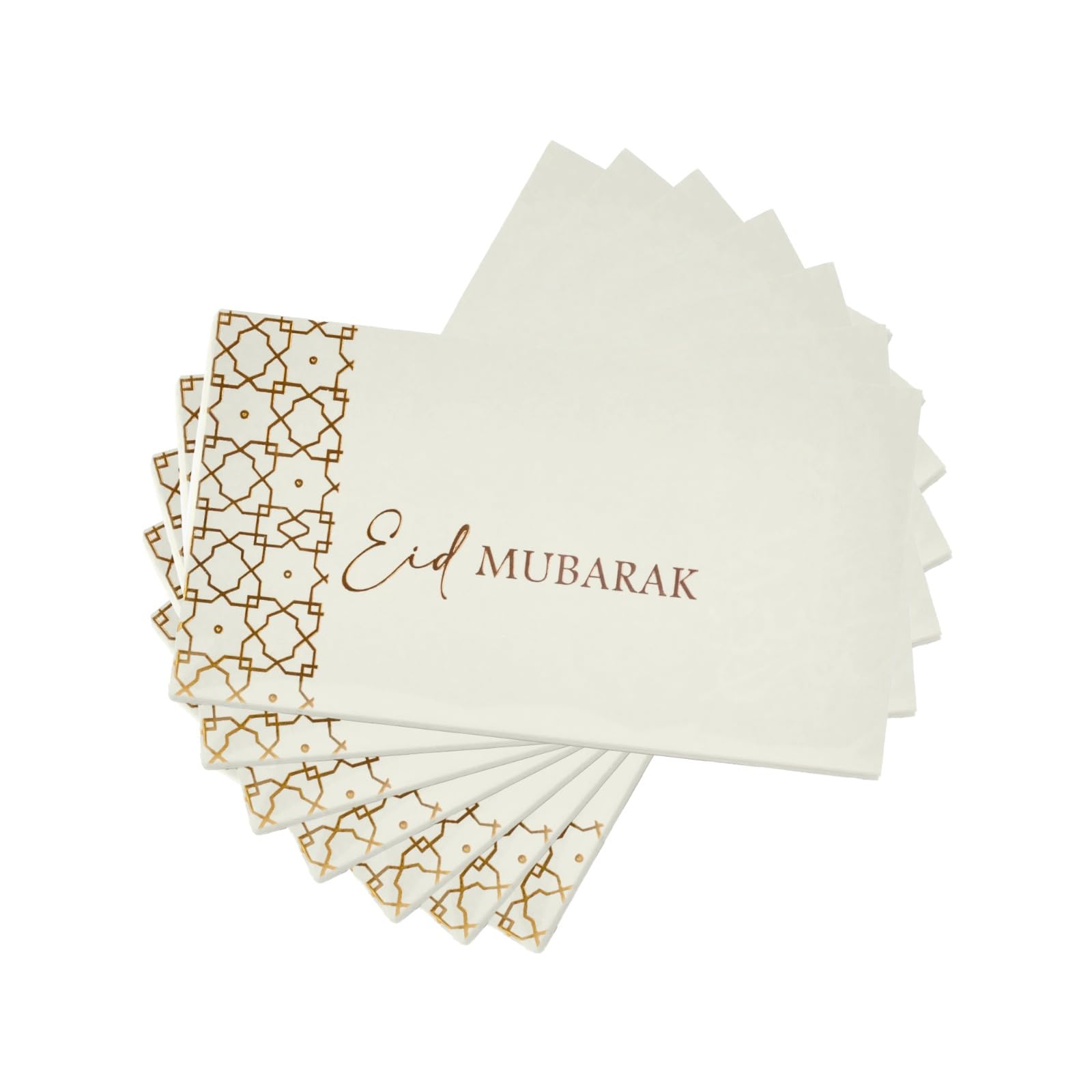EID by MUBARAK DECORATION - Pack of 12 Eid Mubarak Envelopes - 9.5 x 17.5 cm - High Quality - Aid Mubarak - For a Beautiful After Ramadan Party