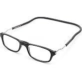 Calabria Snap Magnetic Bridge Front Connect L-XL Reading Glasses Clear or Blue Light Lens Men Women Around Neck Hang Readers
