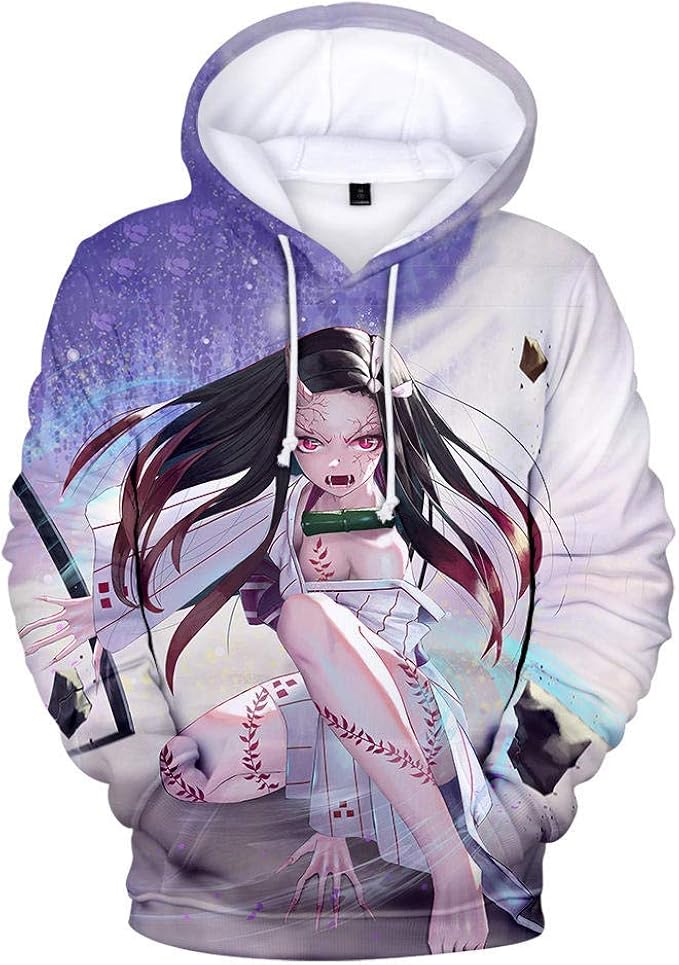 Mens Demon Slayer Hoodie Comic Fans Hoodie 3D Anime Cartoon Kimetsu No Yaiba Sweatshirt: Amazon 